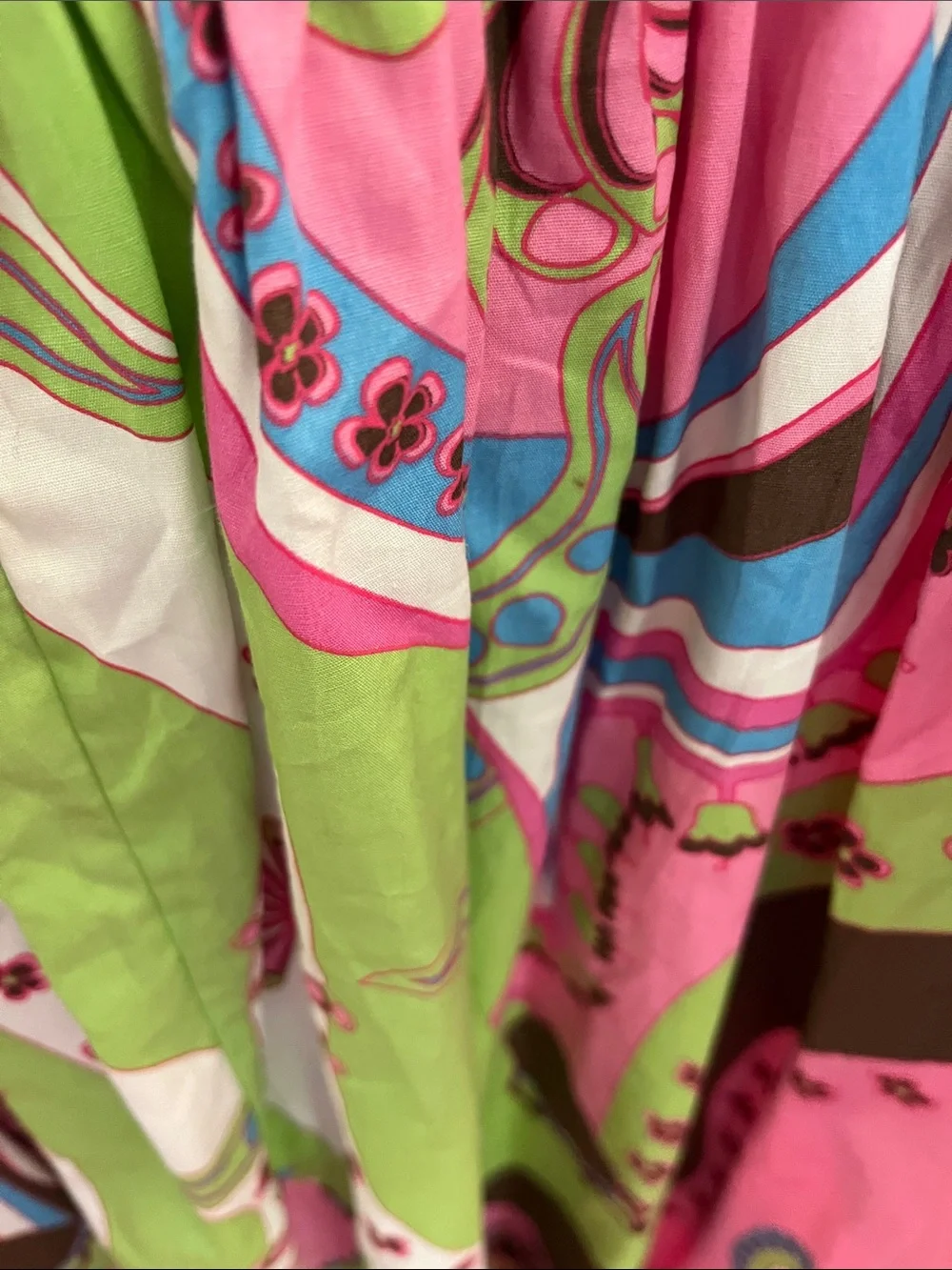 Corkys Brown Bodice Pink Polka Dot & Pink Green Floral Skirt Kids Dress